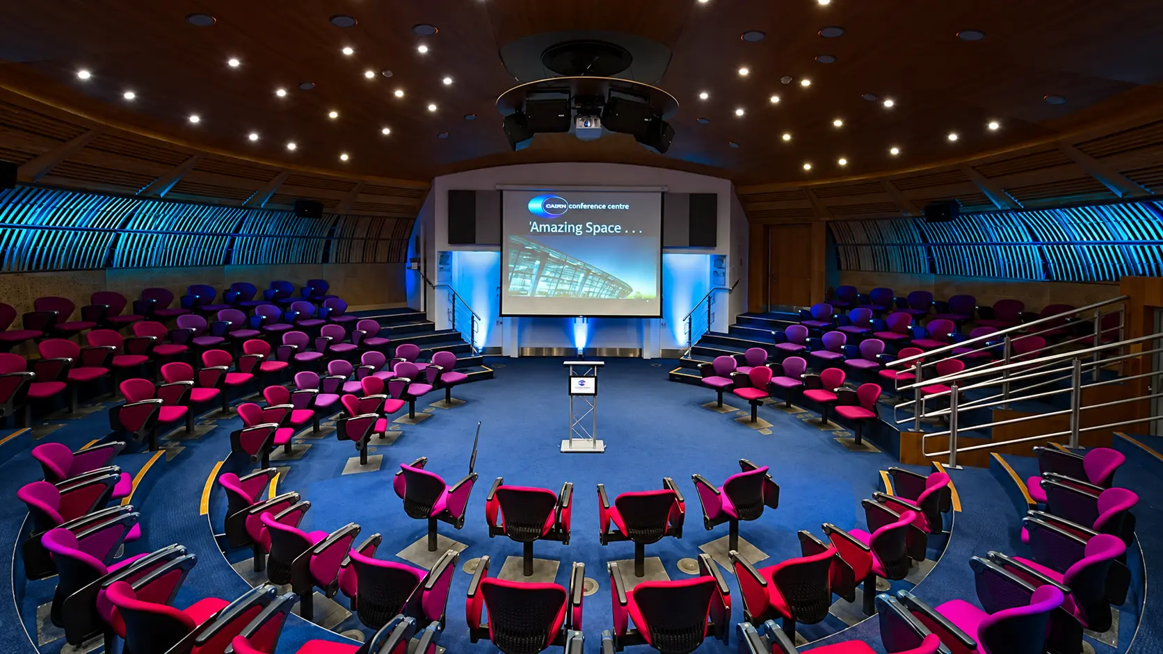 Tiered auditorium with theatre-style seating
